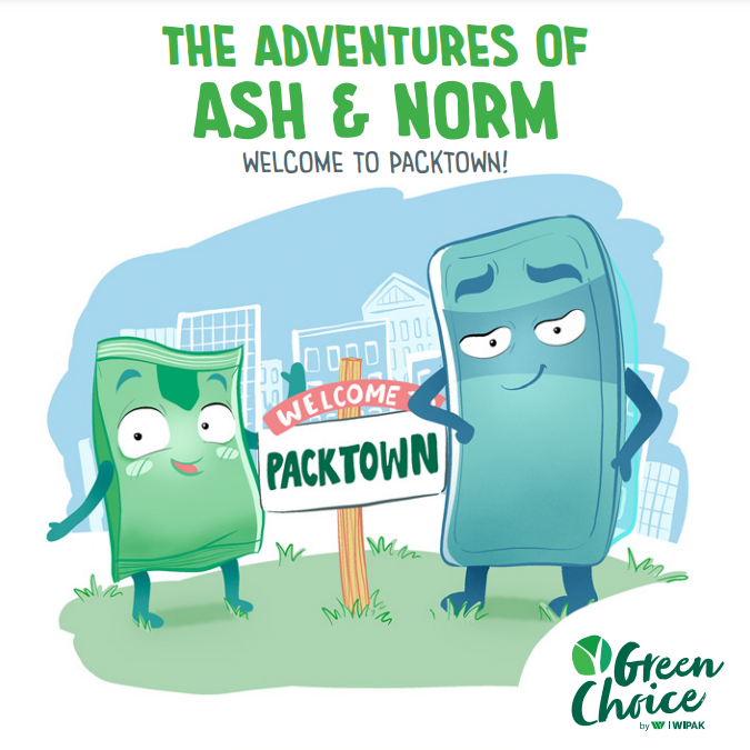 Comic book from Wipak. The adventure of Ash and Norm. Chapter one: Welcome to packtown